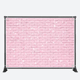 Aperturee - Baby Pink Brick Wall Girls Valentines Day Backdrop